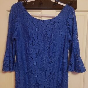 Blue Floral Lace Dress
